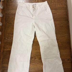 Judy Blue Wide Leg Jeans White Size 14/32 High Rise Double Button